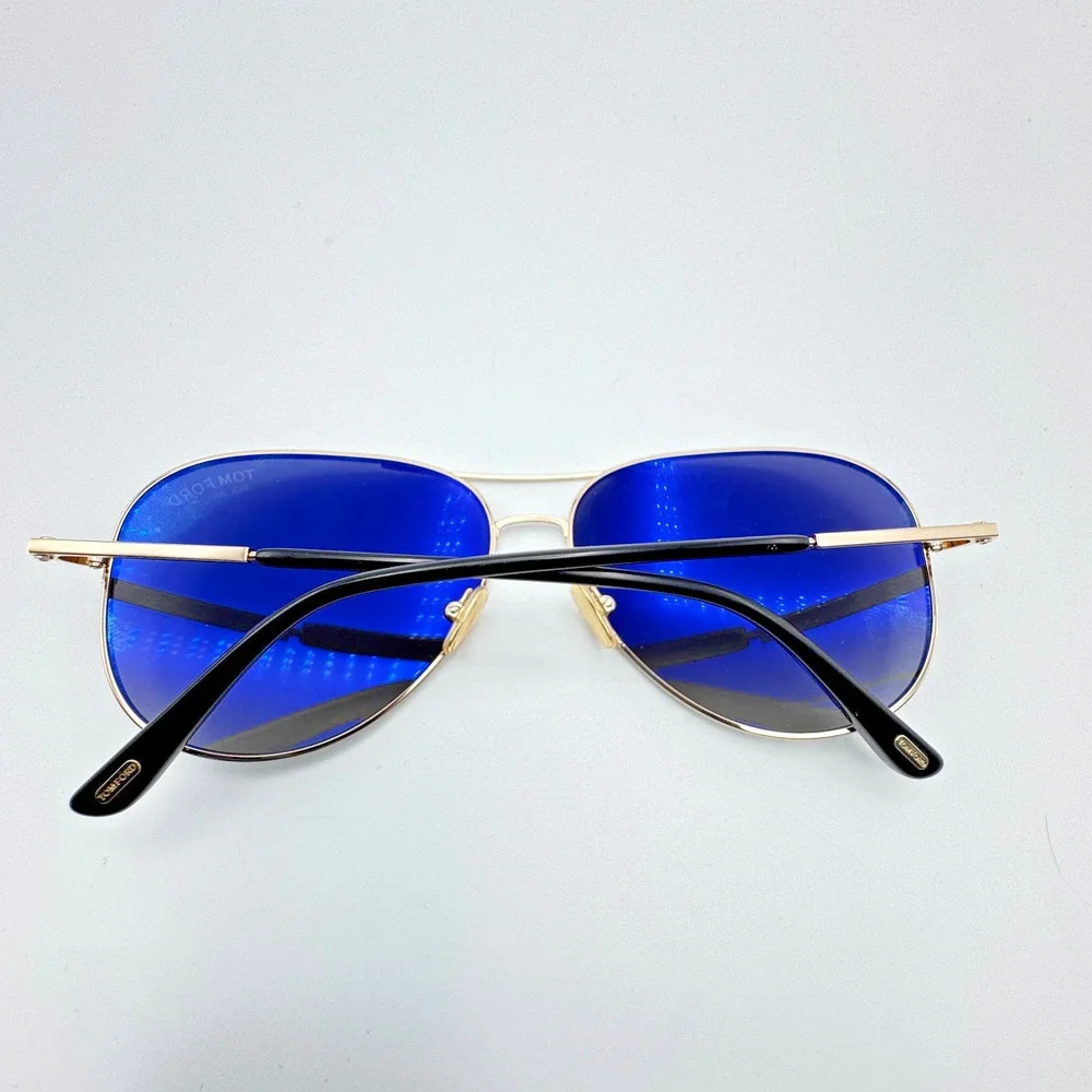 Tom Ford Sunglasses Clark TF823 28D Rose Gold Aviator Polarized Gray Lens 59mm